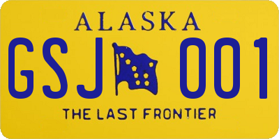 AK license plate GSJ001