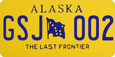 AK license plate GSJ002