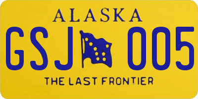 AK license plate GSJ005