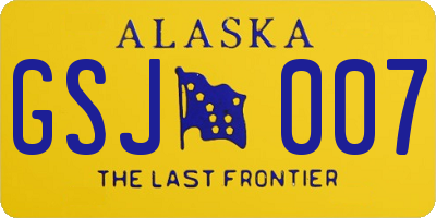 AK license plate GSJ007