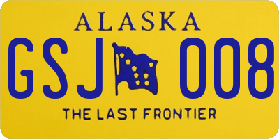 AK license plate GSJ008