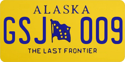 AK license plate GSJ009