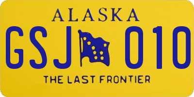 AK license plate GSJ010