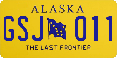 AK license plate GSJ011