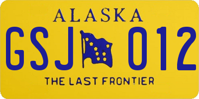 AK license plate GSJ012