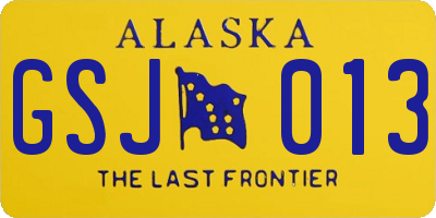 AK license plate GSJ013