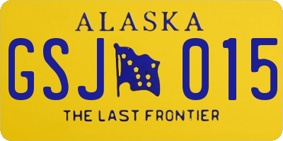 AK license plate GSJ015