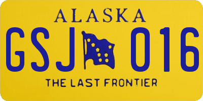 AK license plate GSJ016