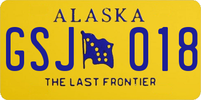 AK license plate GSJ018