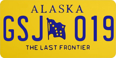 AK license plate GSJ019