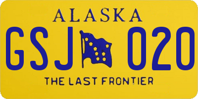 AK license plate GSJ020