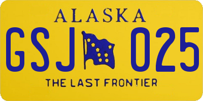 AK license plate GSJ025