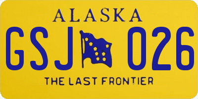 AK license plate GSJ026