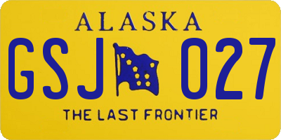 AK license plate GSJ027