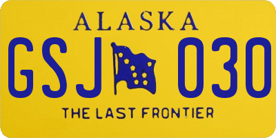 AK license plate GSJ030