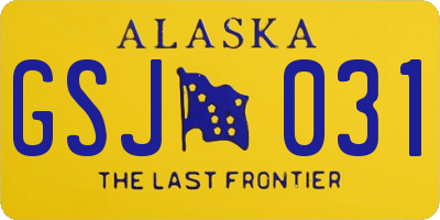 AK license plate GSJ031