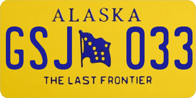 AK license plate GSJ033