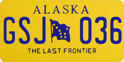 AK license plate GSJ036