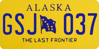 AK license plate GSJ037