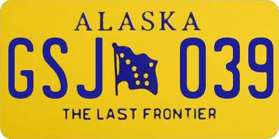 AK license plate GSJ039