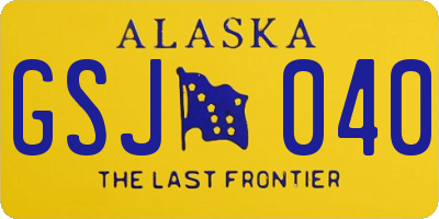 AK license plate GSJ040