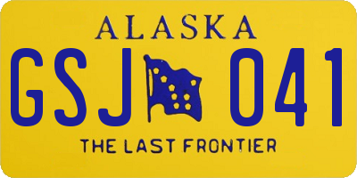 AK license plate GSJ041