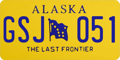 AK license plate GSJ051