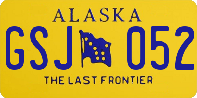 AK license plate GSJ052