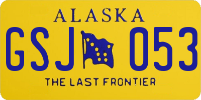 AK license plate GSJ053