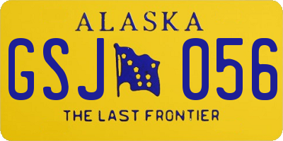 AK license plate GSJ056