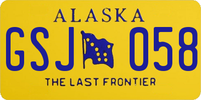 AK license plate GSJ058