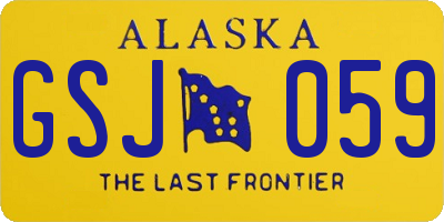 AK license plate GSJ059