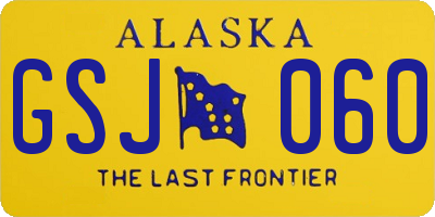 AK license plate GSJ060