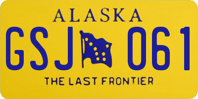 AK license plate GSJ061