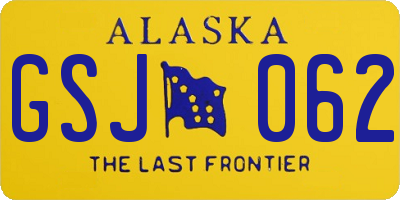 AK license plate GSJ062