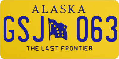 AK license plate GSJ063