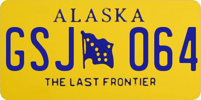 AK license plate GSJ064