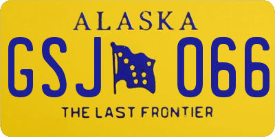 AK license plate GSJ066