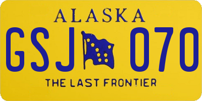 AK license plate GSJ070