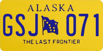 AK license plate GSJ071