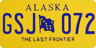 AK license plate GSJ072