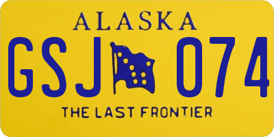 AK license plate GSJ074