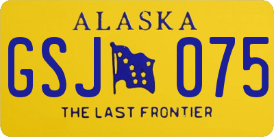 AK license plate GSJ075