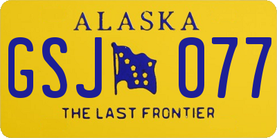 AK license plate GSJ077