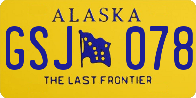 AK license plate GSJ078