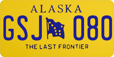 AK license plate GSJ080