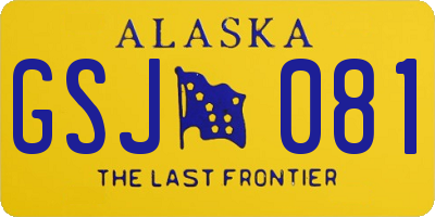 AK license plate GSJ081