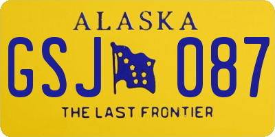 AK license plate GSJ087