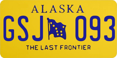 AK license plate GSJ093