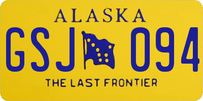 AK license plate GSJ094